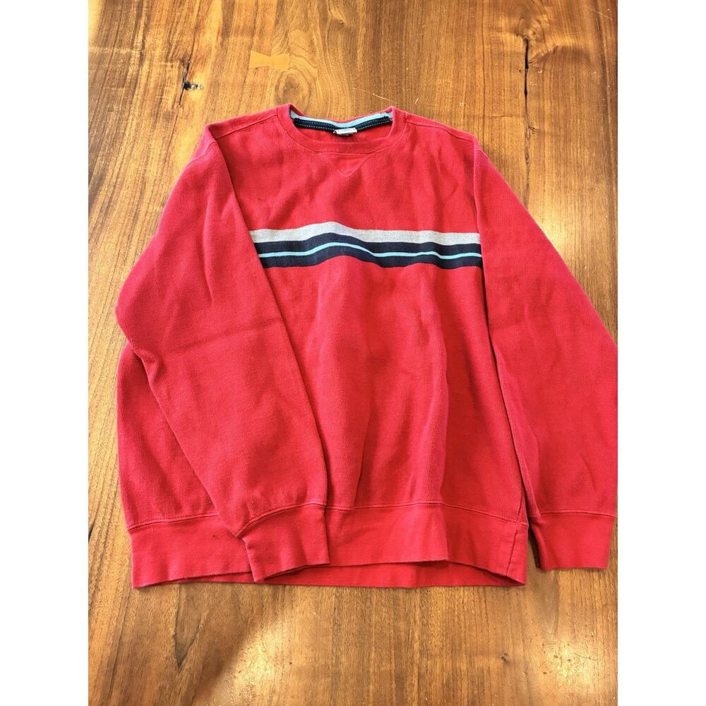Vintage Y2K Men’s Old Navy Stripe Sweater Red XL